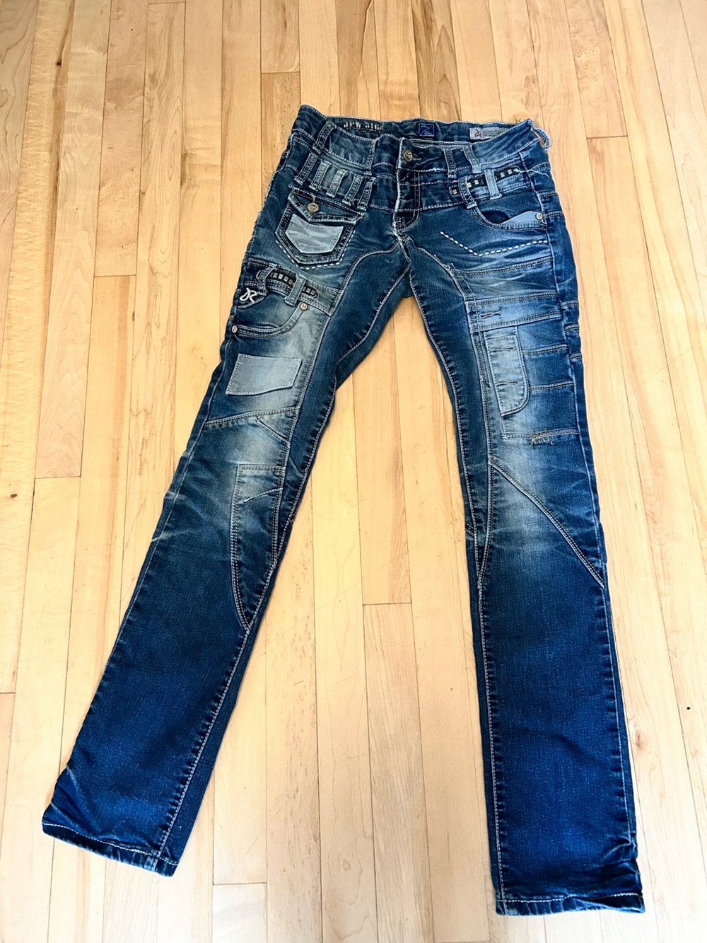 Women’s Dark Wash J Rag Jeans with Panel Stitching